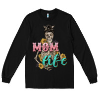Black Mom life with skull Mother's Day Long Sleeve Tee - CowGirlArtShop