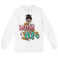 White Mom life with skull Mother's Day Long Sleeve Tee - CowGirlArtShop