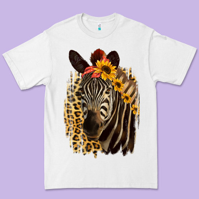Zebra With Sunflowers Premium Tee Designed By Bettercallsaul