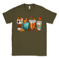 Army Green Thankful Coffee Cups Classic Tee - texasbilliewilder