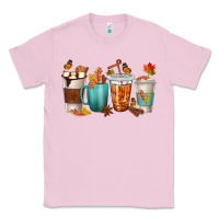 Bubblegum Pink Thankful Coffee Cups Classic Tee - texasbilliewilder