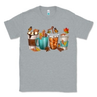 Heather Grey Thankful Coffee Cups Classic Tee - texasbilliewilder