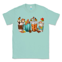 Seafoam Thankful Coffee Cups Classic Tee - texasbilliewilder