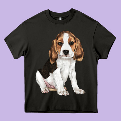 Beagle Puppy Heavy Core Tee Designed By Lillyallendesigns