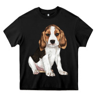 Black beagle puppy Heavy Core Tee - LillyAllenDesigns