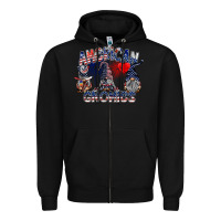 Black amerikan gnomies Zipper Hoodie - SublimationCraftShop
