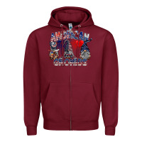 Burgundy amerikan gnomies Zipper Hoodie - SublimationCraftShop