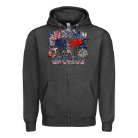 Charcoal Heather amerikan gnomies Zipper Hoodie - SublimationCraftShop
