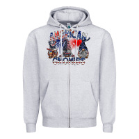 Heather Grey amerikan gnomies Zipper Hoodie - SublimationCraftShop