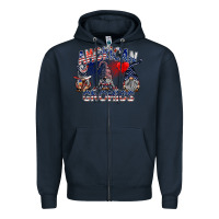 Navy amerikan gnomies Zipper Hoodie - SublimationCraftShop