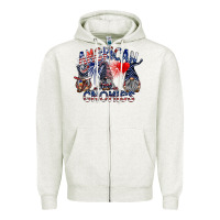 Oatmeal Heather amerikan gnomies Zipper Hoodie - SublimationCraftShop