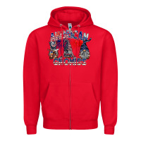 Red amerikan gnomies Zipper Hoodie - SublimationCraftShop