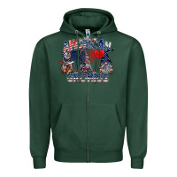 Sports Green amerikan gnomies Zipper Hoodie - SublimationCraftShop