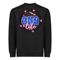 Black CNA Life Heavyweight Sweatshirt - CowhideDigitalArt