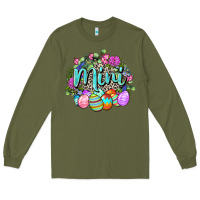 Army Green Easter Mini Happy Easter Day Long Sleeve Tee - CowGirlArtShop