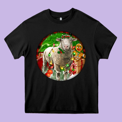 Christmas Dorset Sheep Heavy Core Tee Designed By Lillyallendesigns
