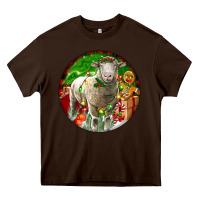 Chocolate Brown christmas dorset sheep Heavy Core Tee - LillyAllenDesigns