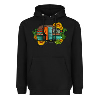 Black caravan sunflowers and cactus Heavyweight Hoodie - Artiststas