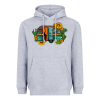 Heather Grey caravan sunflowers and cactus Heavyweight Hoodie - Artiststas