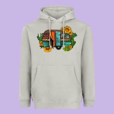 Caravan Sunflowers And Cactus Heavyweight Hoodie Designed By Artiststas