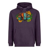 Plum caravan sunflowers and cactus Heavyweight Hoodie - Artiststas