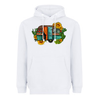 White caravan sunflowers and cactus Heavyweight Hoodie - Artiststas