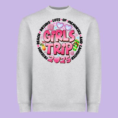 Grils Trip 2025 Heavyweight Sweatshirt Designed By Cowhidedigitalart