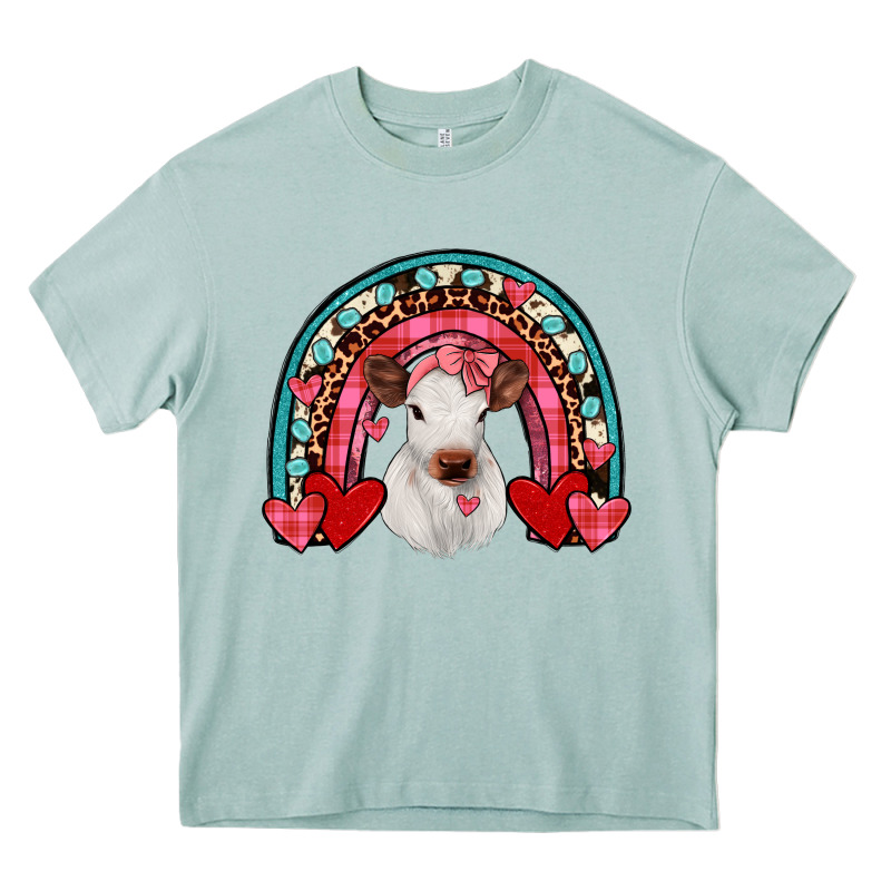 Valentines Heifer Rainbow Heavy Core Tee by JahusDesignShop | Teevron