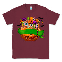 Burgundy Personalized Boy Halloween Candy Classic Tee - texasbilliewilder