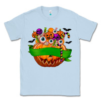 Dusty Blue Personalized Boy Halloween Candy Classic Tee - texasbilliewilder