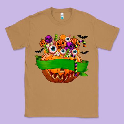 Personalized Boy Halloween Candy Classic Tee Designed By Texasbilliewilder