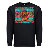 Black dachshund puppy floral Premium Sweatshirt - Artiststas
