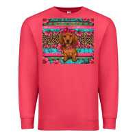 Cardinal dachshund puppy floral Premium Sweatshirt - Artiststas