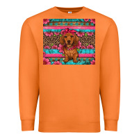 Dachshund Puppy Floral Premium Sweatshirt | Teevron