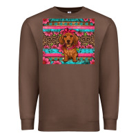 Chestnut dachshund puppy floral Premium Sweatshirt - Artiststas