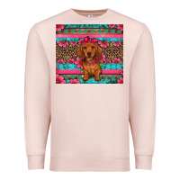 Pale Pink dachshund puppy floral Premium Sweatshirt - Artiststas
