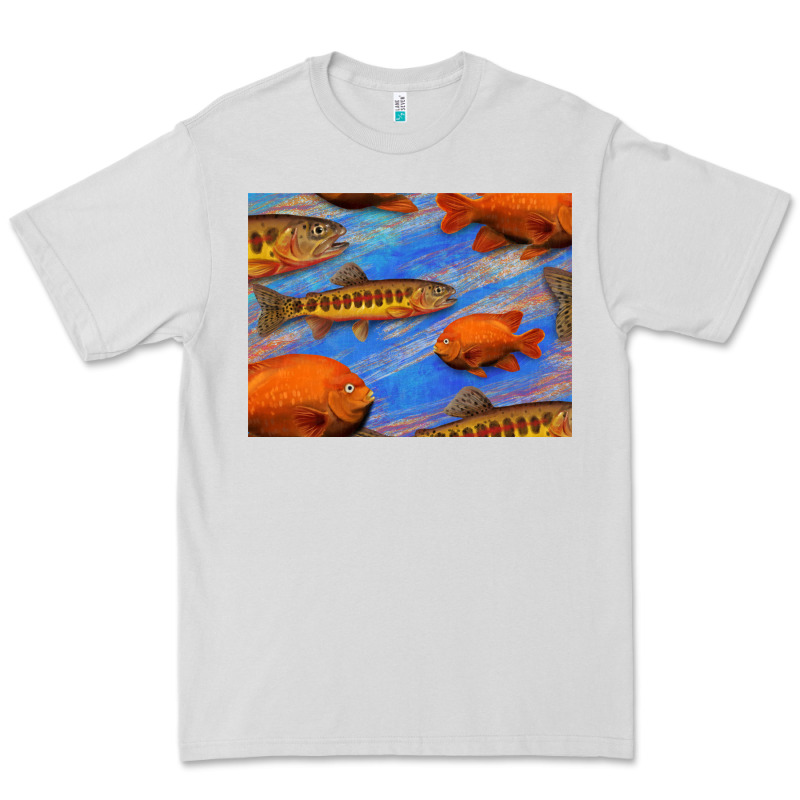 California Golden Trout Garibaldi Fish Background Premium Tee by Bettercallsaul | Teevron