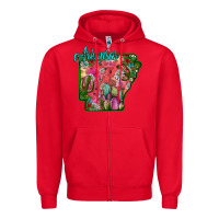 Red arkansas Zipper Hoodie - SublimationCraftShop