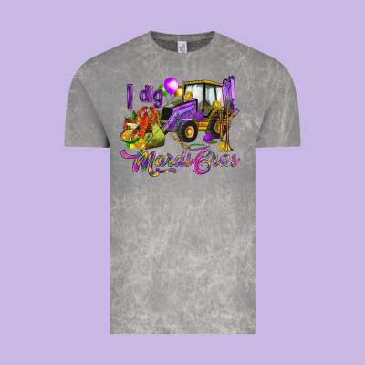 I Dig Mardi Gras Vintage Tee Designed By Howdyjamesfarm