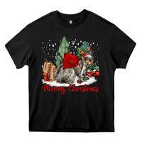 Black Merry Christmas Gray Squirrel Heavy Core Tee - LillyAllenDesigns