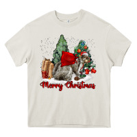 Cream Merry Christmas Gray Squirrel Heavy Core Tee - LillyAllenDesigns