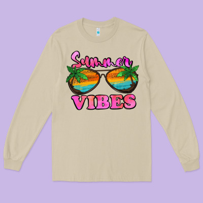 Summer Vibes Long Sleeve Tee Designed By Jasminsmagicworld