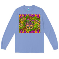 Colony Blue Mardi Gras masks and coins tumbler Long Sleeve Tee - HowdyJamesFarm