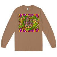 Toasted Coconut Mardi Gras masks and coins tumbler Long Sleeve Tee - HowdyJamesFarm