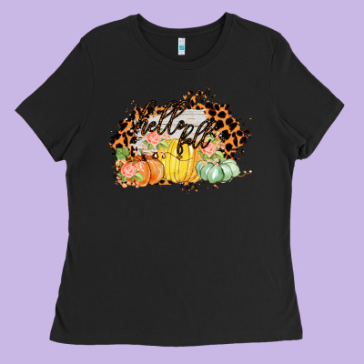 Hello Fall Ladies Tee Designed By Bettercallsaul