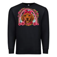 Black dachshund puppy floral rainbow Premium Sweatshirt - Artiststas