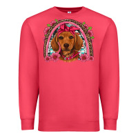 Cardinal dachshund puppy floral rainbow Premium Sweatshirt - Artiststas