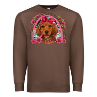 Dachshund Puppy Floral Rainbow Premium Sweatshirt | Teevron