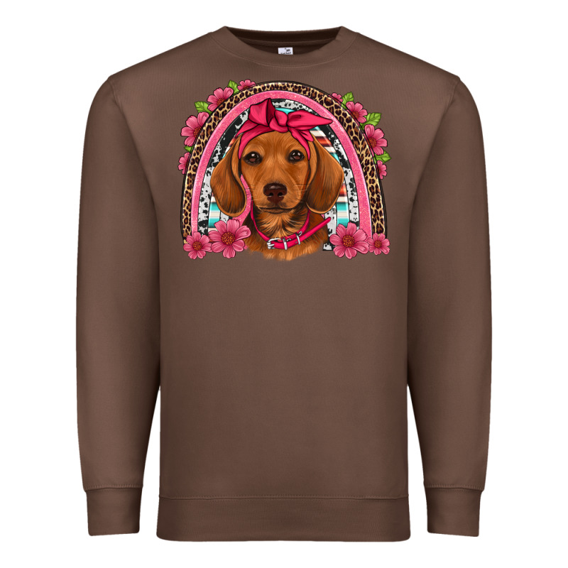 Dachshund Puppy Floral Rainbow Premium Sweatshirt by Artiststas | Teevron