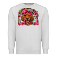 Dove Grey dachshund puppy floral rainbow Premium Sweatshirt - Artiststas